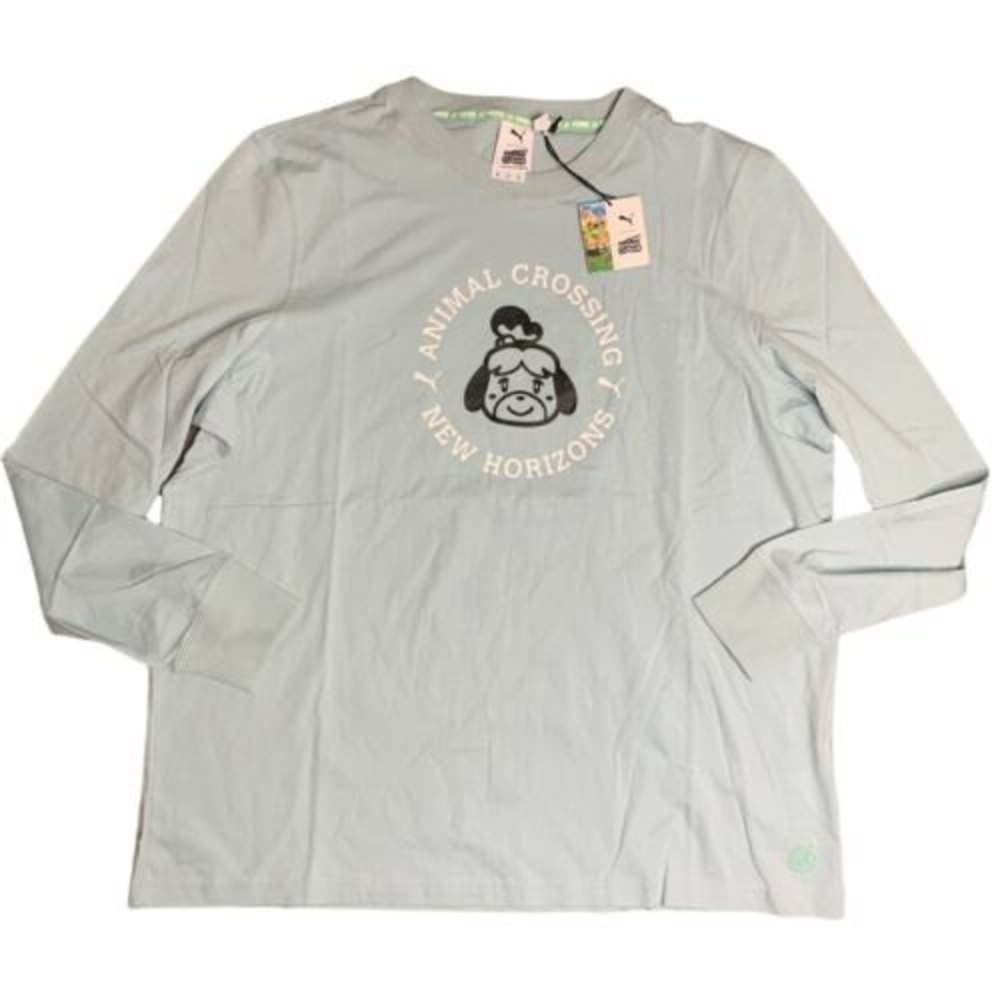 PUMA x Animal Crossing: New Horizons Long Sleeve Tee New With Tags Light Sky XL